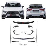 DRY CARBON BODY KIT for MERCEDES-BENZ A-CLASS AMG W177 A45 2018+

Set includes:
Front Lip
Front Bumper Canards
Side Skirts
Rear Diffuser

Material: Dry Carbon

NOTE: Professional installation is required.