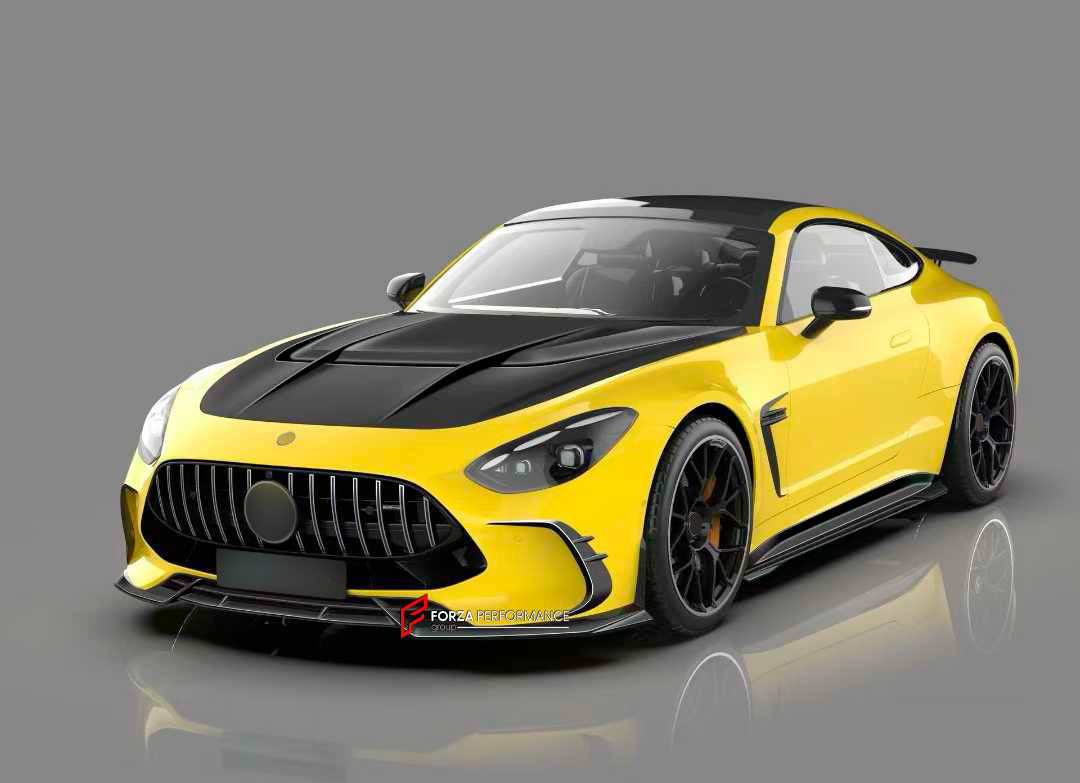 BODY KIT for Mercedes-Benz AMG GT C192 2024+
Set includes:

Front Lip
Front Bumper Canards
Hood Bonnet
Front Fender Trims
Side Skirts
Rear Wing Spoiler
Rear Bumper Canards
Rear Diffuser
Material: Dry Carbon

NOTE: Professional installation is required