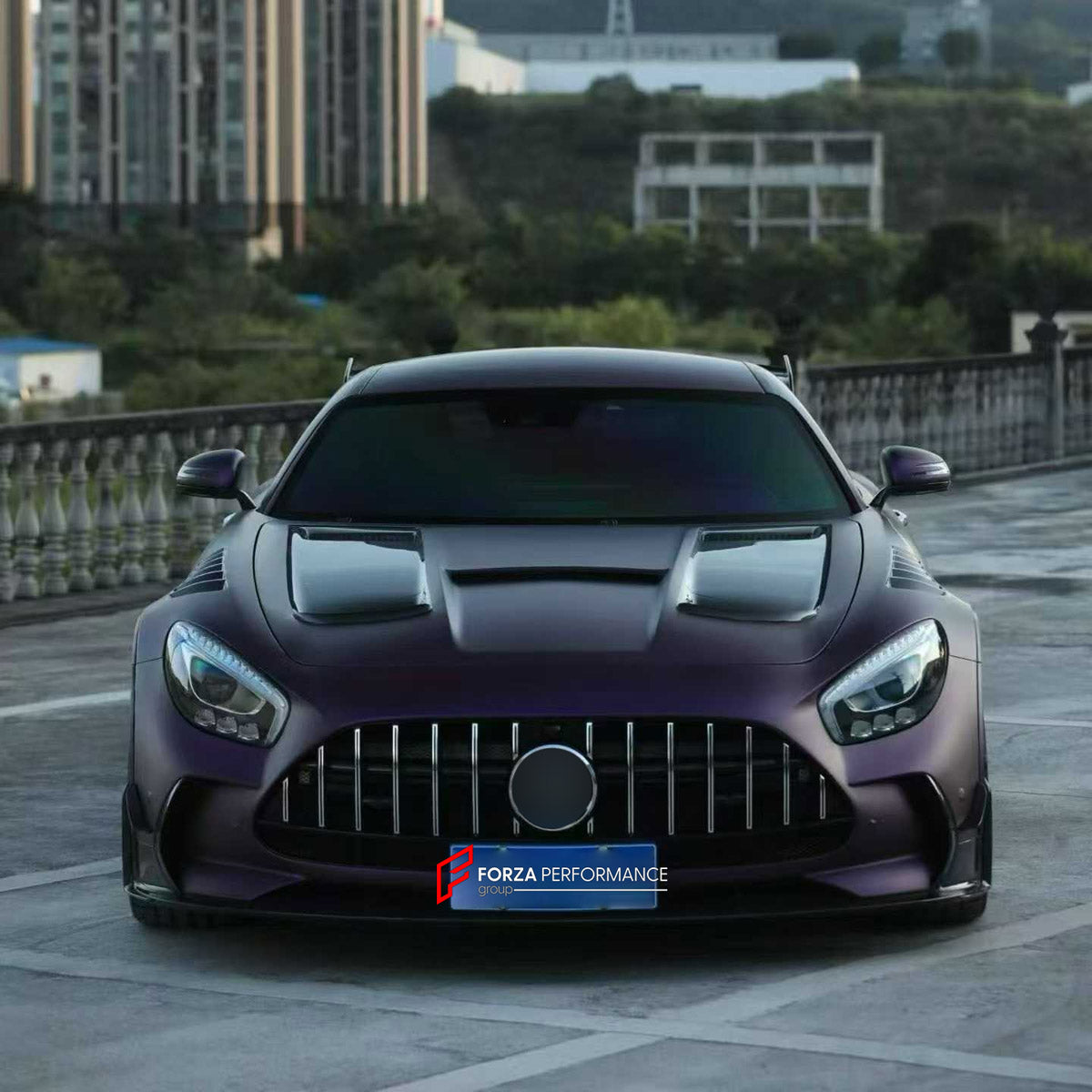DRY CARBON BODY KIT for MERCEDES-BENZ AMG GT GTS GTC GTR 2014 - 2022 FORZA PERFORMANCE custom fit Black Series

Set includes:
Front Lip
Front Bumper Assembly
Front Grille
License Plate
Hood Bonnet
Front Fenders
Fender Flares
Side Skirts
Rear Spoiler Wing
Rear Bumper Assembly
Rear Diffuser

Material: Dry Carbon, Plastic

NOTE: Professional installation is required.