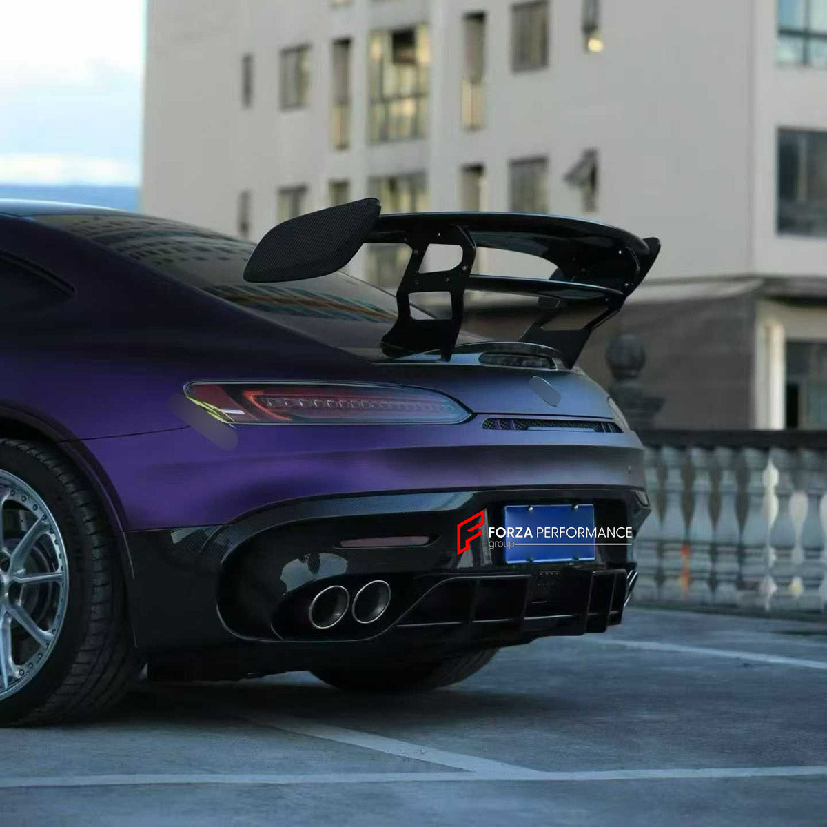 DRY CARBON BODY KIT for MERCEDES-BENZ AMG GT GTS GTC GTR 2014 - 2022 FORZA PERFORMANCE custom fit Black Series

Set includes:
Front Lip
Front Bumper Assembly
Front Grille
License Plate
Hood Bonnet
Front Fenders
Fender Flares
Side Skirts
Rear Spoiler Wing
Rear Bumper Assembly
Rear Diffuser

Material: Dry Carbon, Plastic

NOTE: Professional installation is required.
