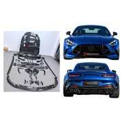 DRY CARBON BODY KIT for MERCEDES-BENZ AMG GT63 C192 COUPE 2024+

Set includes:
Front Lip
Front Bumper Canards
Front Grille Mesh Cover Trims
Hood Bonnet
Side Fender Vents
Side Skirts
Rear Spoiler Wing
Rear Bumper Fins
Rear Diffuser

Material: Dry Carbon

NOTE: Professional installation is required.