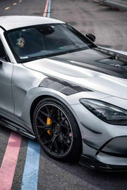 DRY CARBON BODY KIT for MERCEDES-BENZ AMG GT63 S C192 2024+

Set includes:
Front Lip
Front Bumper Canards
Hood Bonnet
Front Fenders
Side Skirts
Rear Spoiler Wing
Rear Bumper Fins
Rear Diffuser

Material: Dry Carbon

NOTE: Professional installation is required.