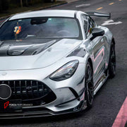 DRY CARBON BODY KIT for MERCEDES-BENZ AMG GT63 S C192 2024+

Set includes:
Front Lip
Front Bumper Canards
Hood Bonnet
Front Fenders
Side Skirts
Rear Spoiler Wing
Rear Bumper Fins
Rear Diffuser

Material: Dry Carbon

NOTE: Professional installation is required.