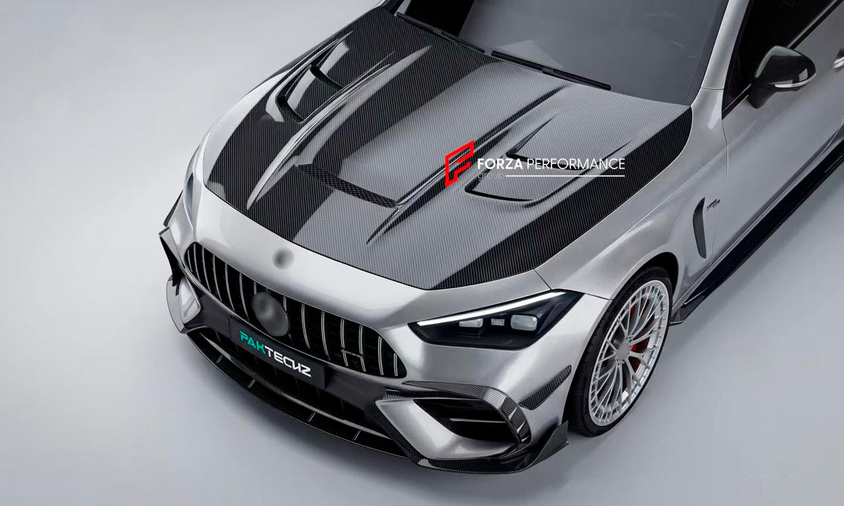 DRY CARBON BODY KIT for MERCEDES BENZ CLE 53 AMG C236 2024+
Set includes:

Front Lip
Front Side Canards
Hood Bonnet
Side Mirrors
Front Fender Air Vent Covers
Side Skirts
Rear Bumper Air Vent Covers
Wing Spoiler
Lip Spoiler
Rear Diffuser
Material: Dry Carbon

NOTE: Professional installation is required.