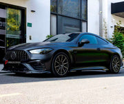 DRY CARBON BODY KIT for Mercedes Benz CLE53 AMG 2024+
Set includes:

Front Lip
Side Mirror Covers
Side Skirts
Roof Spoiler
Rear Diffuser
Material: Dry Carbon

NOTE: Professional installation is required.