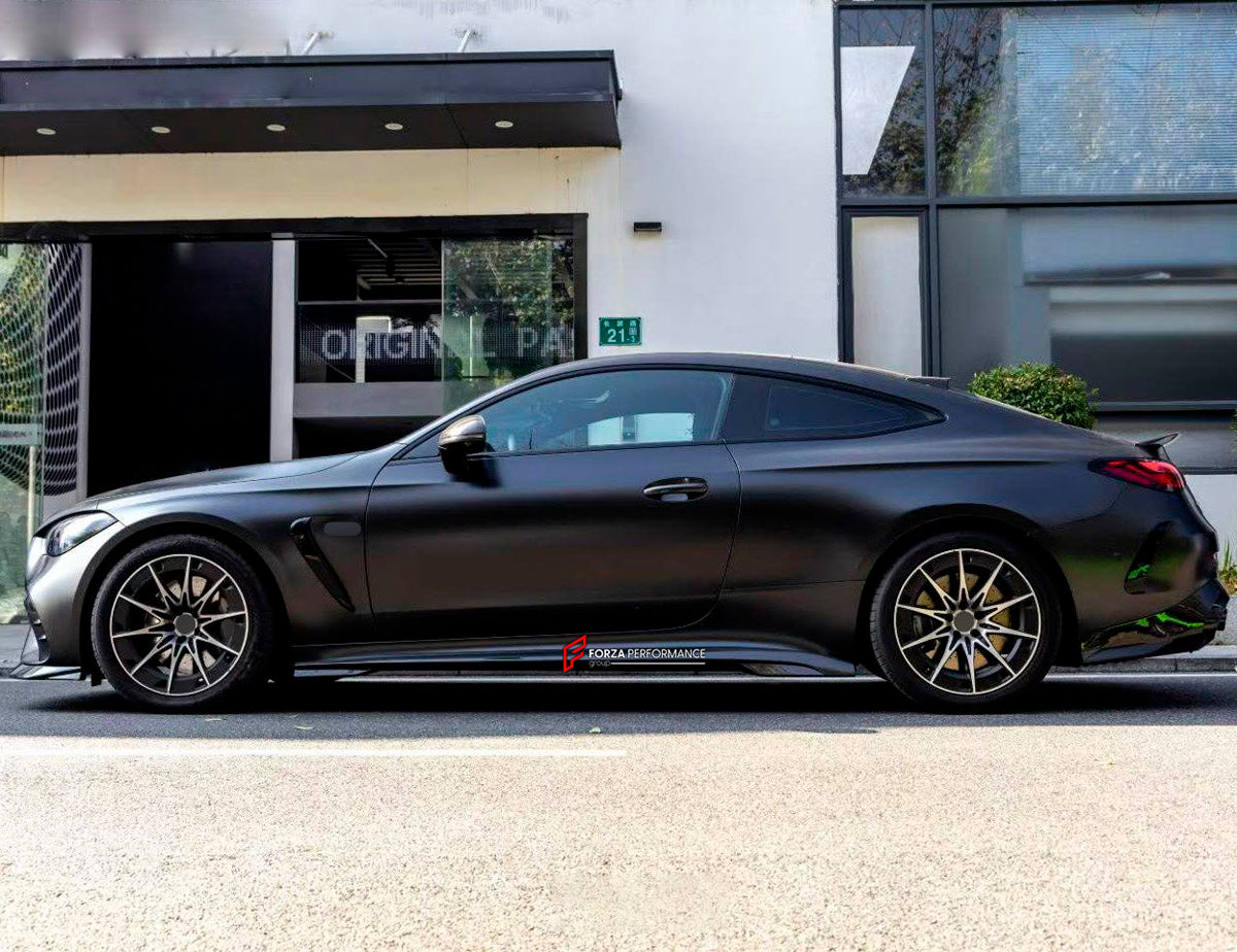DRY CARBON BODY KIT for Mercedes Benz CLE53 AMG 2024+
Set includes:

Front Lip
Side Mirror Covers
Side Skirts
Roof Spoiler
Rear Diffuser
Material: Dry Carbon

NOTE: Professional installation is required.