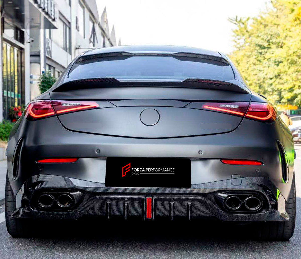 DRY CARBON BODY KIT for Mercedes Benz CLE53 AMG 2024+
Set includes:

Front Lip
Side Mirror Covers
Side Skirts
Roof Spoiler
Rear Diffuser
Material: Dry Carbon

NOTE: Professional installation is required.