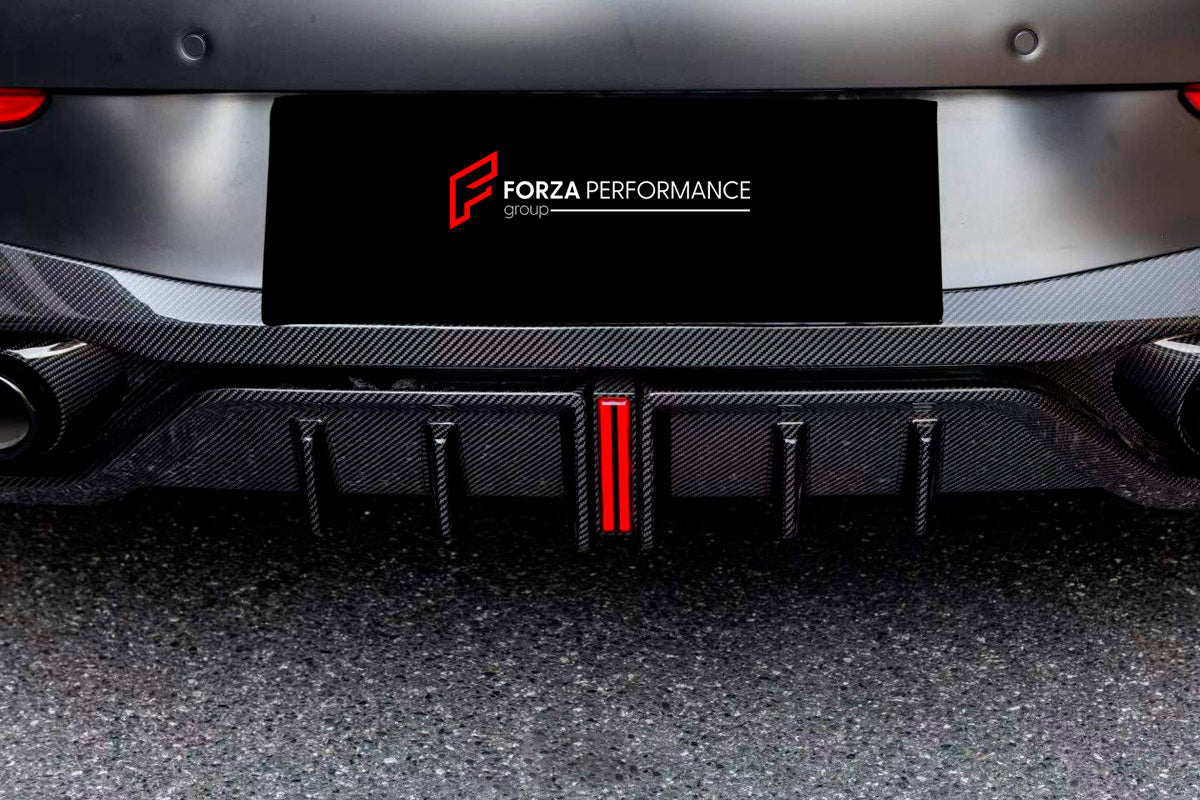 DRY CARBON BODY KIT for Mercedes Benz CLE53 AMG 2024+
Set includes:

Front Lip
Side Mirror Covers
Side Skirts
Roof Spoiler
Rear Diffuser
Material: Dry Carbon

NOTE: Professional installation is required.
