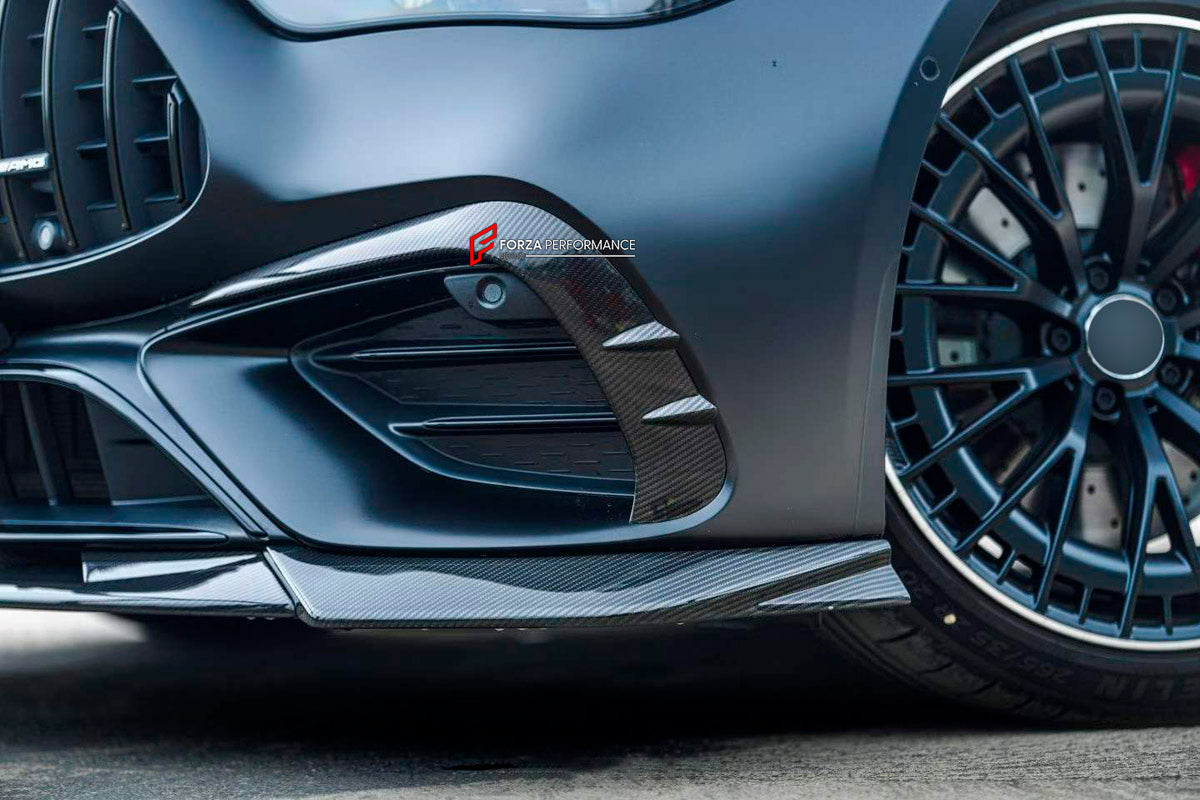 DRY CARBON BODY KIT for Mercedes Benz CLE53 AMG 2024+
Set includes:

Front Lip
Side Mirror Covers
Side Skirts
Roof Spoiler
Rear Diffuser
Material: Dry Carbon

NOTE: Professional installation is required.