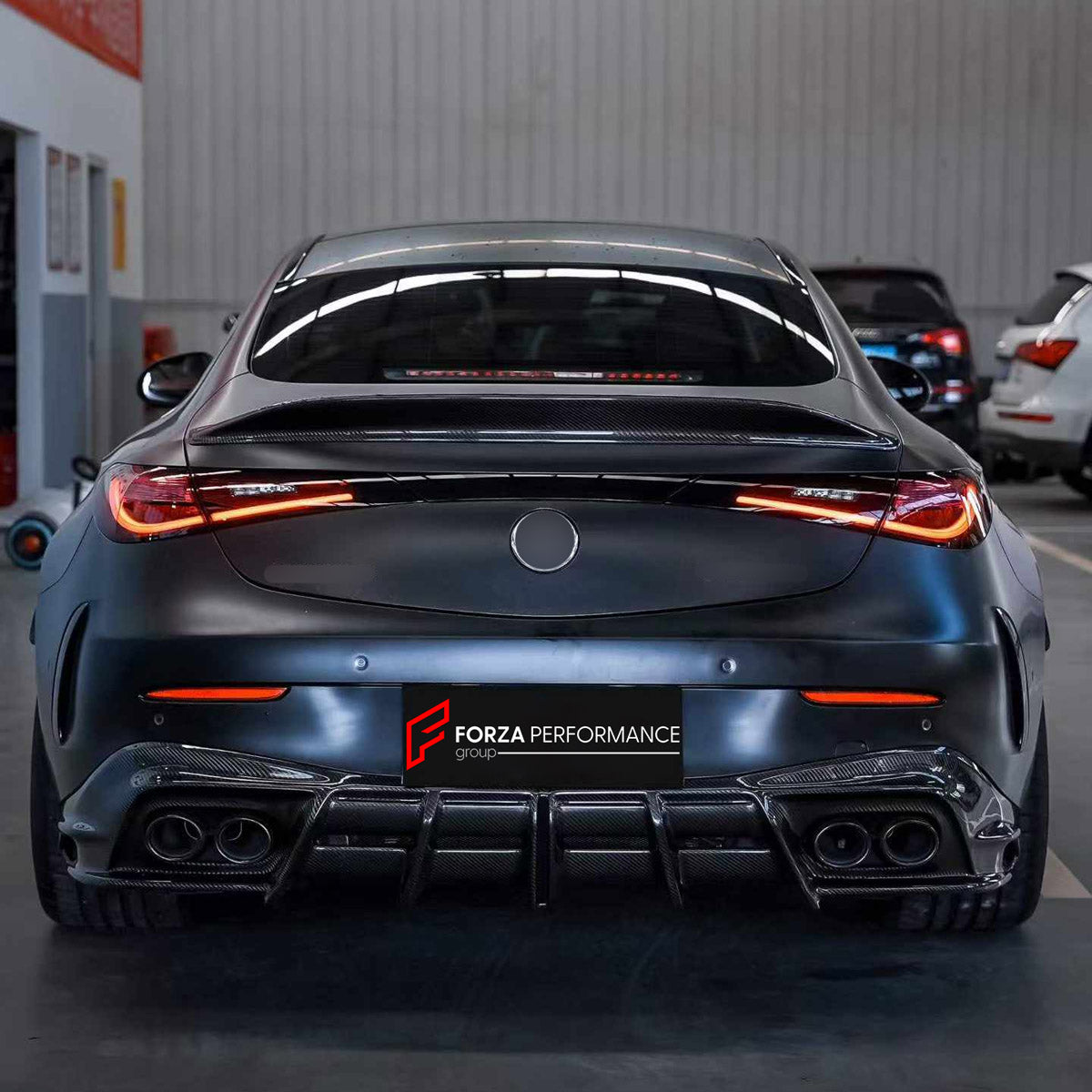 DRY CARBON BODY KIT for MERCEDES-BENZ CLE53 AMG COUPE C236 2025+

Set includes:
Front Lip
Front Bumper Canards
Side Skirts
Ducktail Spoiler
Rear Diffuser

Material: Dry Carbon

NOTE: Professional installation is required.