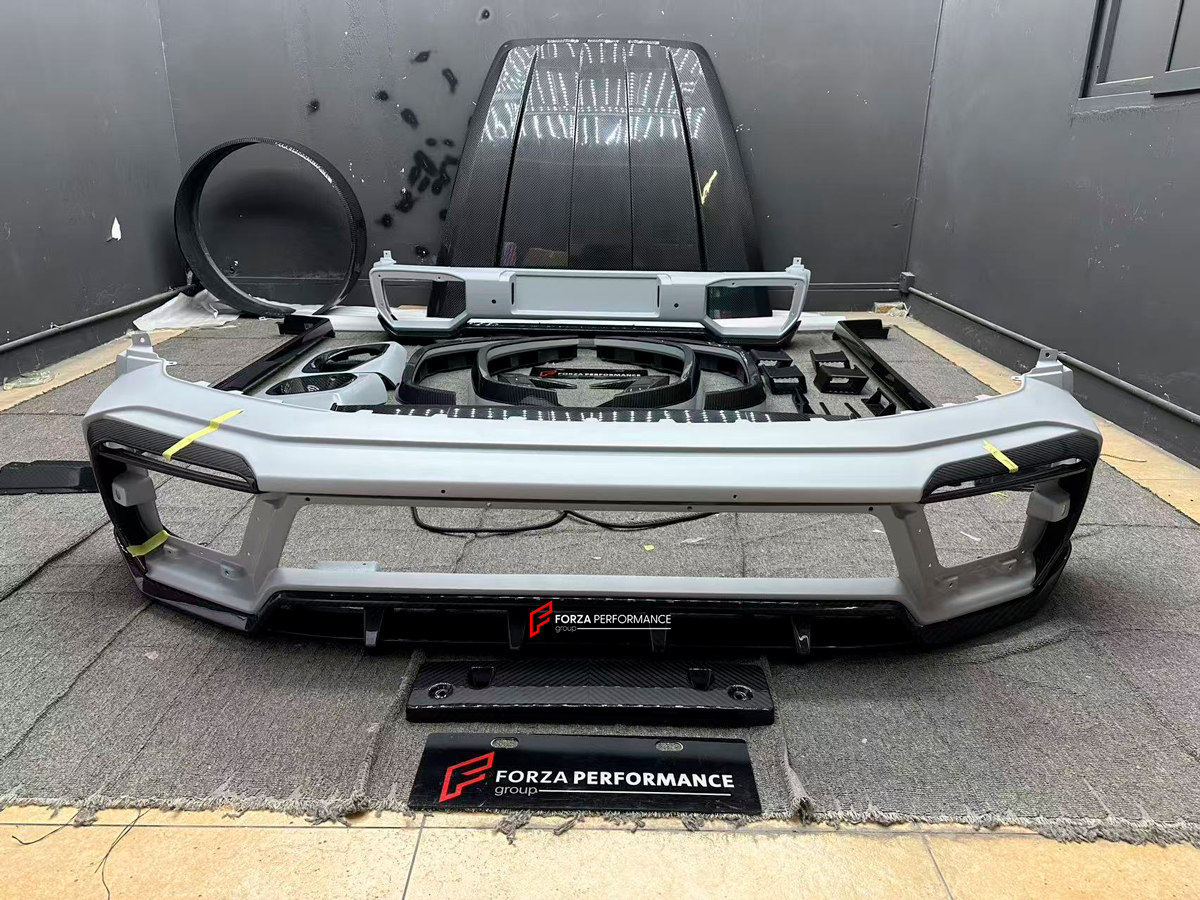 CARBON BODY KIT FOR MERCEDES-BENZ W464 G63 G500 G550 2019-2022

Set includes:

Front Bumper

Fog Lights Cover
Hood/Bonnet
LED DRL Bar
Wheel Arch Flares
Side Skirts
Rear Roof Spoiler
Spare Wheel Cover
Rear Bumper

Material: Carbon Fiber ( Pagani Weave Pattern )

NOTE: Professional installation is required

Contact us for pricing

Payment ►
Visa
Mastercard
PayPal with a credit card (add 4.4% at checkout)
Payoneer

Shipment ►

By express DHL/UPS/TNT/FedEx
To the local international airport
Special line by air
