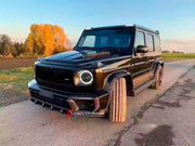 DRY CARBON BODY KIT FOR MERCEDES-BENZ G CLASS W464 W463A

Set includes:
Front Bumper Assembly
Front Bumper Trims
Hood
Side Fenders
Side Skirt
Spare Tire Cover
Rear Bumper

Material: Dry carbon fiber

NOTE: Professional installation is required
