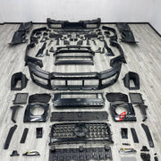 DRY CARBON BODY KIT for MERCEDES-BENZ G-CLASS W464 W465 2018+

Set includes:
Front Lip
Front Bumper Assembly
Front Grille
Fender Flares
Side Skirts
Rear Bumper Assembly
Rear Diffuser

Material: Dry Carbon, Plastic

NOTE: Professional installation is required.