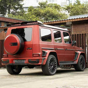 DRY CARBON BODY KIT for MERCEDES-BENZ G-CLASS W464 W465 2018+ FORZA PERFORMANCE custom fit B800 Style

Set includes:
Front Lip
Front Bumper
Front Bumper Canards
Front Bumper Air Vent Covers
Front Grille Mesh Cover Trims
Hood Bonnet
Roof Light Bar
Fender Flares
Fenders
Side Mirror Covers
Roof Spoiler
Rear Bumper
Rear Bumper Fins
Rear Diffuser
Spare Wheel Tire Cover

Material: Dry Carbon, Plastic

NOTE: Professional installation is required.