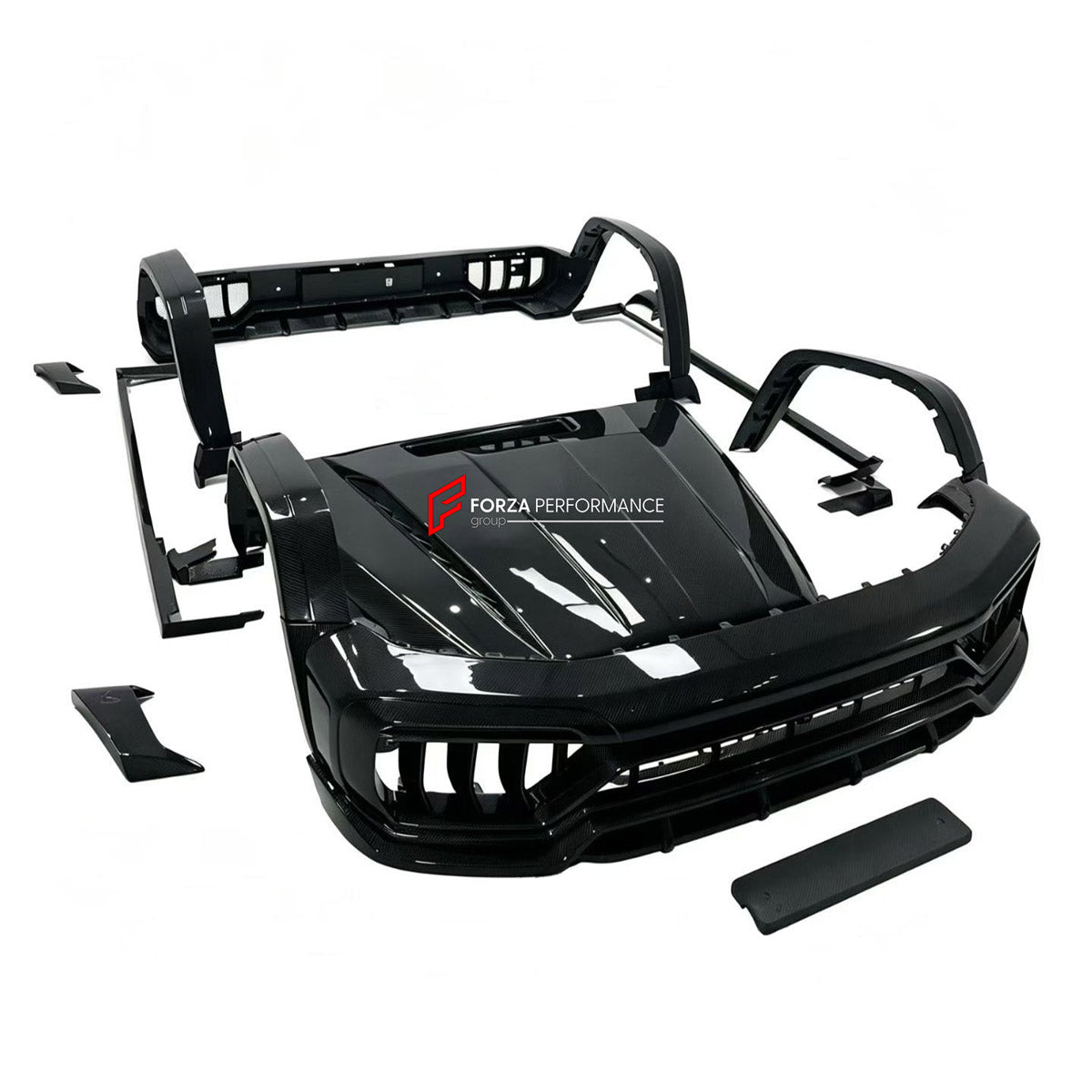 DRY CARBON BODY KIT for MERCEDES-BENZ G CLASS W464 W465 G63 G350 G500 2018+ FORZA PERFORMANCE custom fit Topcar Style

Set includes:
Front Bumper
Hood Bonnet
Front Fenders
Fender Flares
Side Steps
Rear Fenders
Rear Bumper
Rear Diffuser

Material: Dry Carbon

NOTE: Professional installation is required.