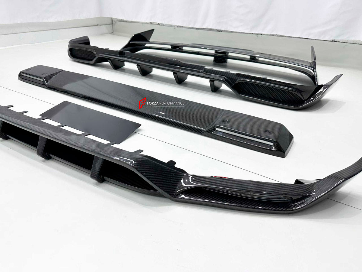 DRY CARBON BODY KIT for MERCEDES BENZ G CLASS W465 2024+ FORZA PERFORMANCE custom fit Ocean Design
Set includes:

Front Lip
Roof Light Bar
Roof Spoiler
Rear Diffuser
Material: Dry Carbon

NOTE: Professional installation is required.