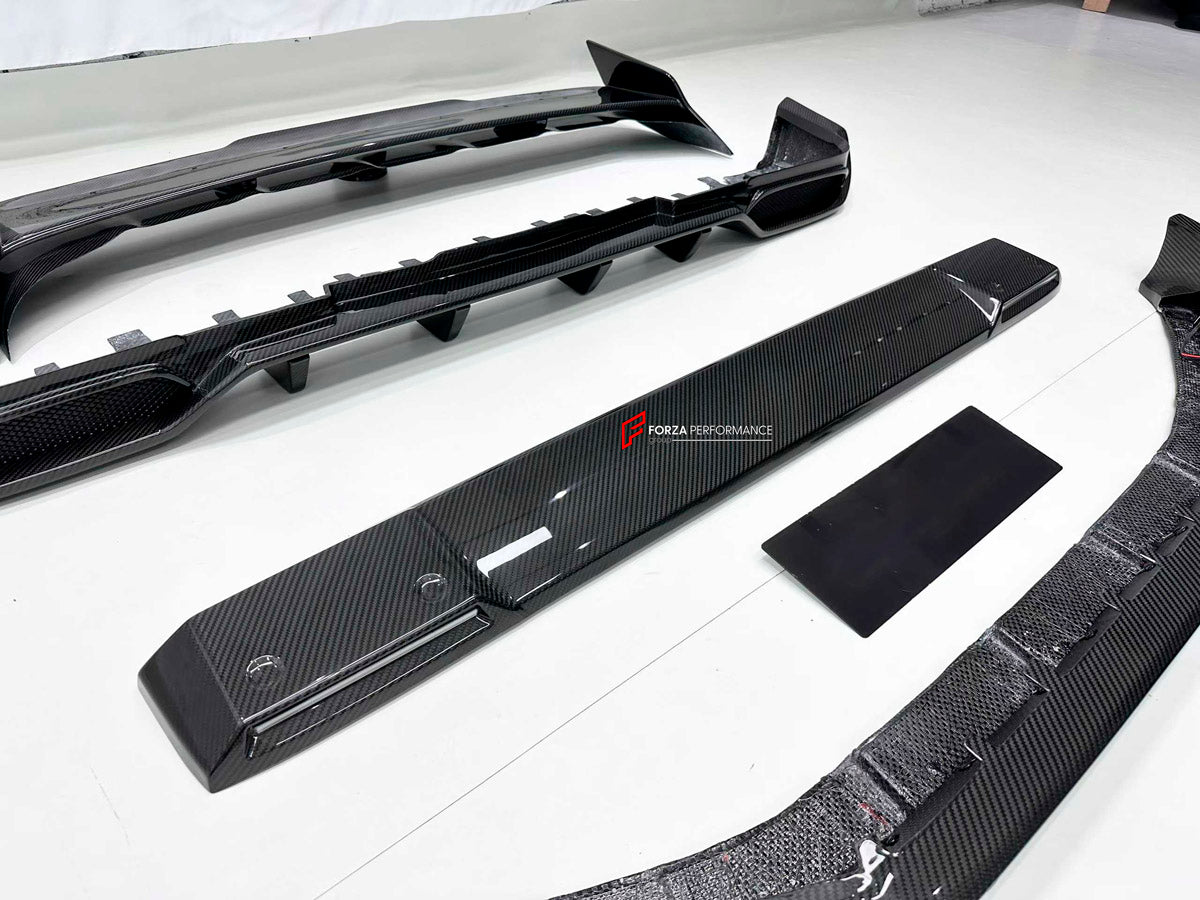DRY CARBON BODY KIT for MERCEDES BENZ G CLASS W465 2024+ FORZA PERFORMANCE custom fit Ocean Design
Set includes:

Front Lip
Roof Light Bar
Roof Spoiler
Rear Diffuser
Material: Dry Carbon

NOTE: Professional installation is required.