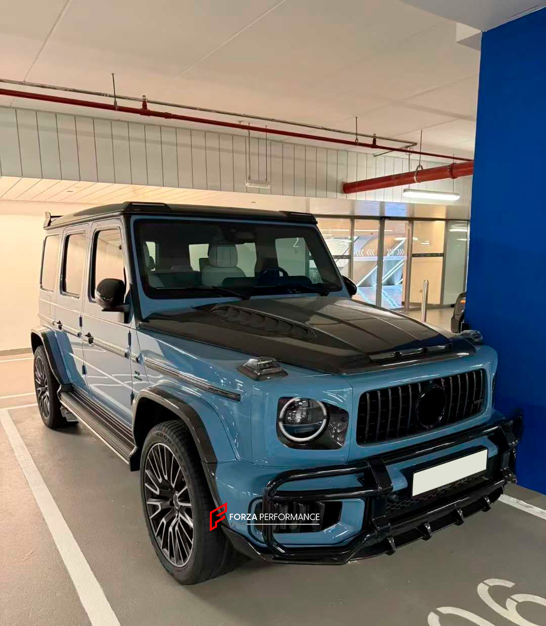 DRY CARBON BODY KIT for MERCEDES BENZ G-CLASS W465 G63 G550 G500 G350 2024+

Set includes:

Front Lip
Front Bumper Side Air Vents
Front Bumper Cover
Front Grille Frame
Headlights Cover
Hood / Bonnet
Turning Lights Frame
Side Mirror Covers
Side Moldings Trims
Fender Flares
Side Skirts
Exhaust Tips
Roof Cover with LED Lights
Rear Spoiler
D-Pillar Add-Ons
Spare Tire Cover
Rear Bumper Covers
Rear Diffuser

Material: Dry Carbon