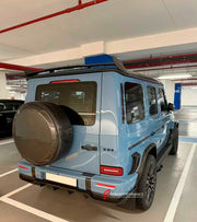 DRY CARBON BODY KIT for MERCEDES BENZ G-CLASS W465 G63 G550 G500 G350 2024+

Set includes:

Front Lip
Front Bumper Side Air Vents
Front Bumper Cover
Front Grille Frame
Headlights Cover
Hood / Bonnet
Turning Lights Frame
Side Mirror Covers
Side Moldings Trims
Fender Flares
Side Skirts
Exhaust Tips
Roof Cover with LED Lights
Rear Spoiler
D-Pillar Add-Ons
Spare Tire Cover
Rear Bumper Covers
Rear Diffuser

Material: Dry Carbon