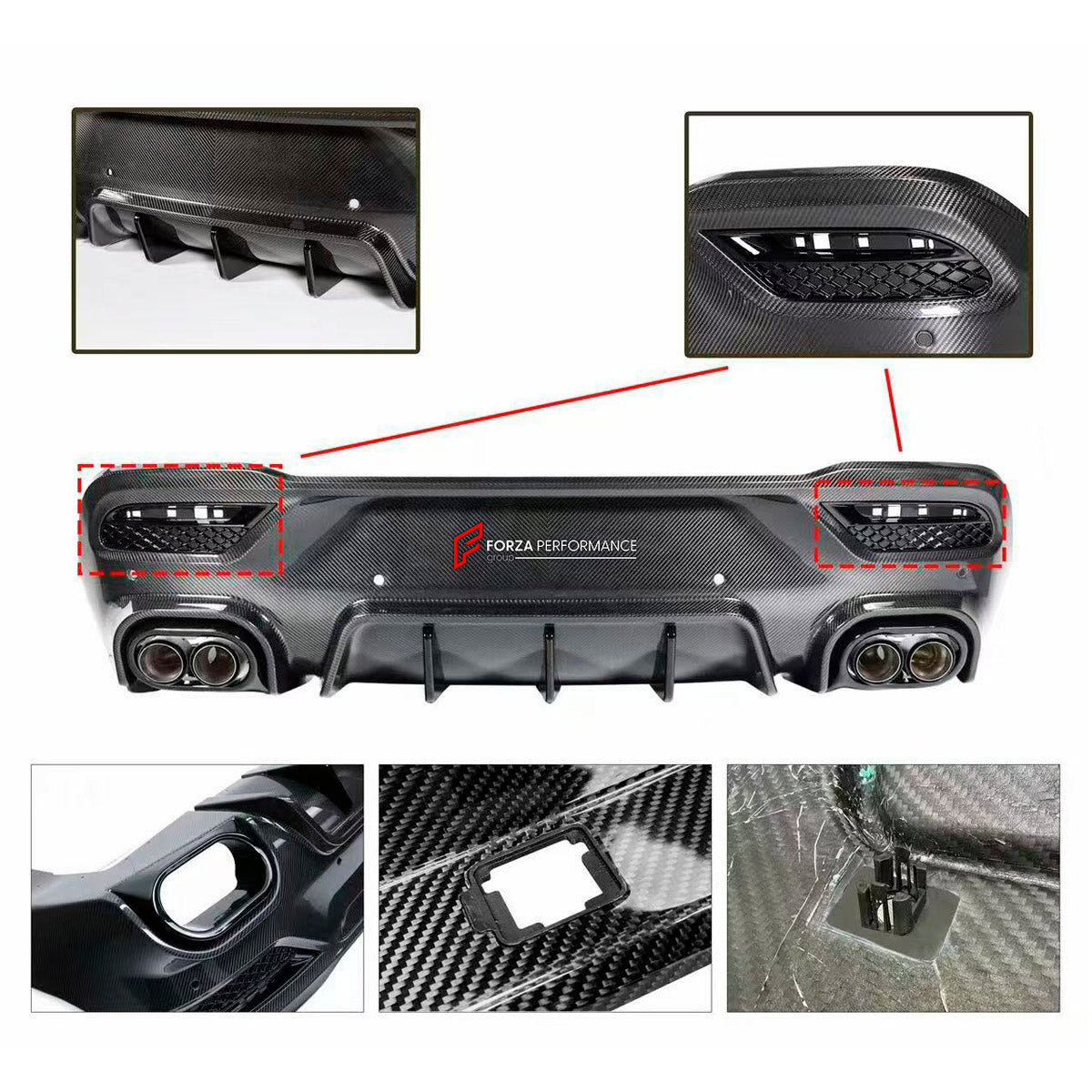 DRY CARBON BODY KIT for Mercedes Benz GLE 63 Coupe C292 2015 - 2019
Set includes:

Front Lip
Front Bumper Vents
Front Grille
Rear Diffuser
Material: Dry Carbon

NOTE: Professional installation is required.