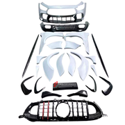 DRY CARBON BODY KIT for Mercedes Benz GT43 GT50 GT53 GT63 2018+
Set includes:

Front Bumper Assembly
Front Bumper Fins
License Plate
Front Splitters
Front Grille
Front Fenders
Side Skirts
Rear Fenders
Rear Diffuser
Rear Bumper Fins
Material: Dry Carbon

NOTE: Professional installation is required.