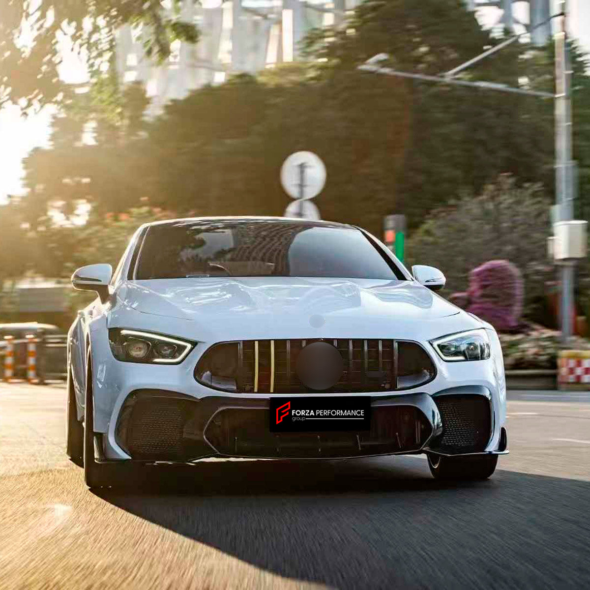 DRY CARBON BODY KIT for Mercedes Benz GT43 GT50 GT53 GT63 2018+
Set includes:

Front Bumper Assembly
Front Bumper Fins
License Plate
Front Splitters
Front Grille
Front Fenders
Side Skirts
Rear Fenders
Rear Diffuser
Rear Bumper Fins
Material: Dry Carbon

NOTE: Professional installation is required.