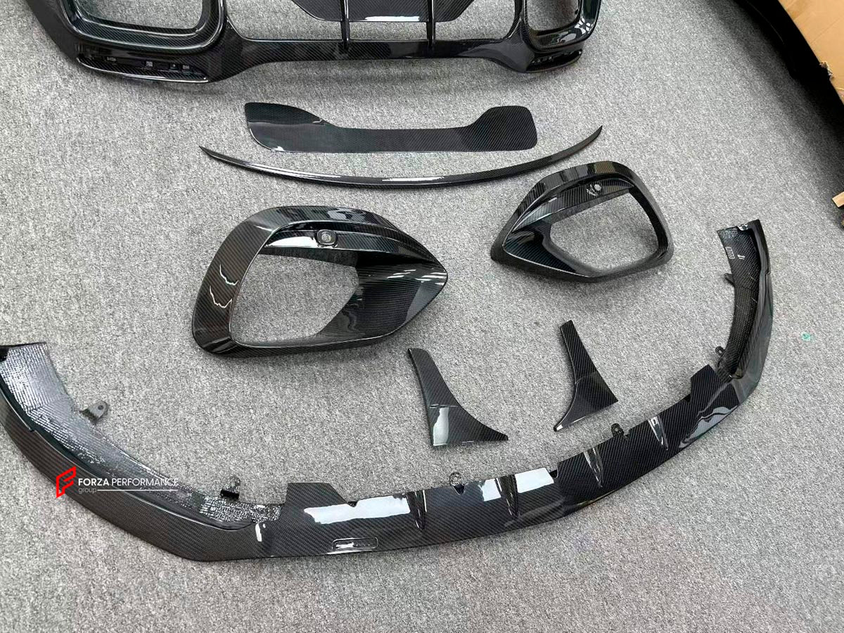 DRY CARBON BODY KIT for MERCEDES BENZ SL 63 R232 2022+ Forza Performance Custom fit
Set includes:

Front Lip
Front Air Intakes
Side Skirts
Rear Diffuser
Rear Spoiler
Exhaust Tips
Material: Dry Carbon

NOTE: Professional installation is required.