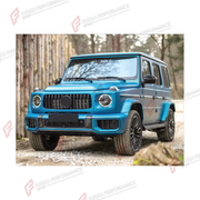 DRY CARBON BODY KIT for Mercedes-Benz G-Class W465 G63 G450D G500 G550 2025+
Set includes:

Front Bumper Assembly
Side Mirror Covers
Side Skirts
Body Side Door Moldings
Spare Wheel Tire Cover
Material: Dry Carbon

NOTE: Professional installation is required.