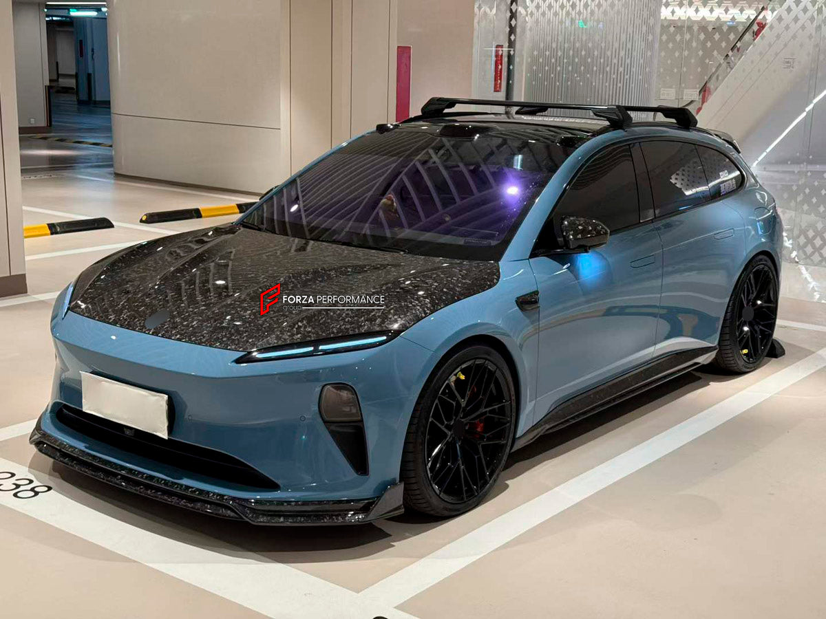 DRY CARBON BODY KIT for Nio ET5 ET5T Touring 2022+
Set includes:

Front Lip
Hood Bonnet
Side Skirts
Rear Diffuser
Material: Dry Carbon

NOTE: Professional installation is required.