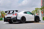 DRY CARBON BODY KIT for Nissan GT-R R35 2007 - 2016
Set includes:

Front Bumper
Front Lip
Front Canards
Hood Bonnet
Side Skirts
Rear Spoiler Wing
Trunk Lid
Rear Diffuser
Rear Bumper
Material: Dry Carbon

NOTE: Professional installation is required.