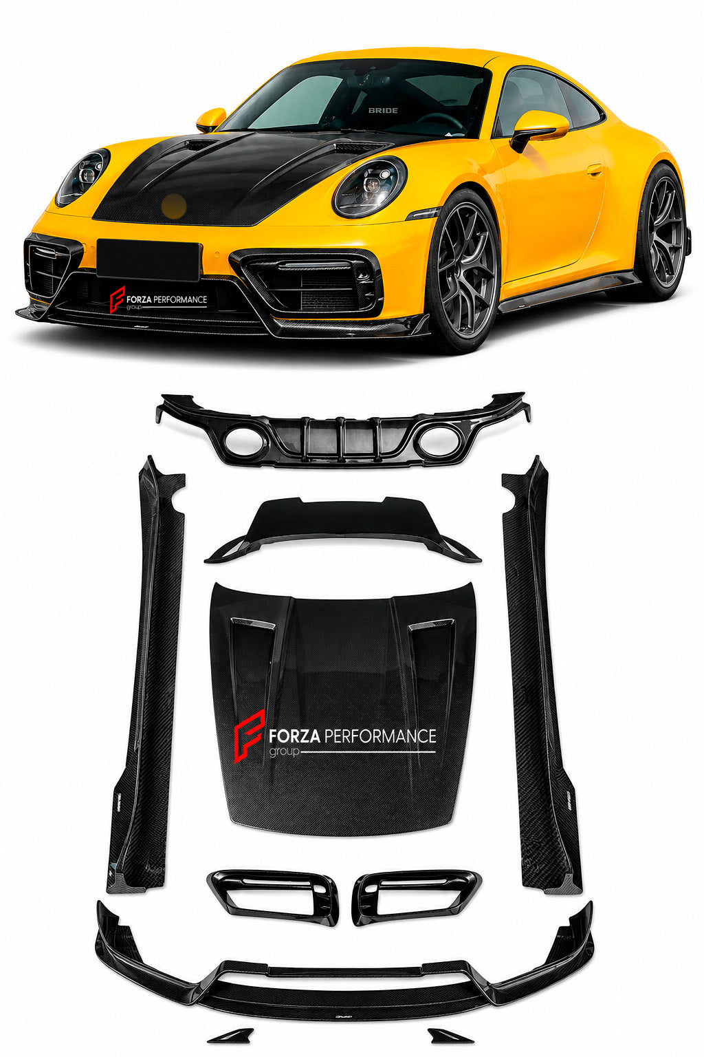 DRY CARBON BODY KIT for PORSCHE 911 992 CARRERA S 2019+ Forza Performance custom fit CMST design style 