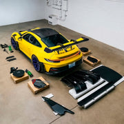 DRY CARBON BODY KIT for PORSCHE 911 992 GT3 RS 2019+ FORZA PERFORMANCE custom fit Manthey
Set includes:

Front Lip
Side Skirts
Rear Spoiler Wing
Rear Diffuser
Material: Dry Carbon

NOTE: Professional installation is required.