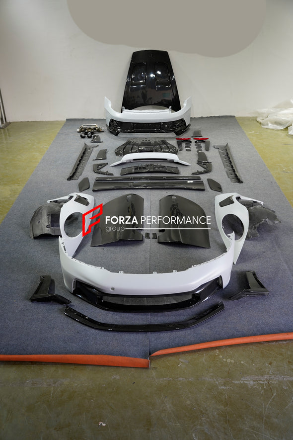 CONVERSION DRY CARBON BODY KIT for PORSCHE 911 992.1 CARRERA CARRERA S 2019 - 2025 UPGRADE to PORSCHE 911 992 GT3 RS 2019 - 2025

Set includes:

Front Bumper
Front Lip
Front Hood
Front Fender Air Vents

Side Door Panels

Side Skirts
Rear Bumper

Rear Diffuser
Rear Big Spoiler
Rear Base Spoiler
Rear Engine Hood
Rear Canards
Exhaust System


Material: Dry Carbon

Will Fit: PORSCHE 911 992.1 CARRERA CARRERA S 2019 - 2025

NOTE: Professional installation is required.

Carbon Fiber Body Kit for Porsche GT3 RS – 