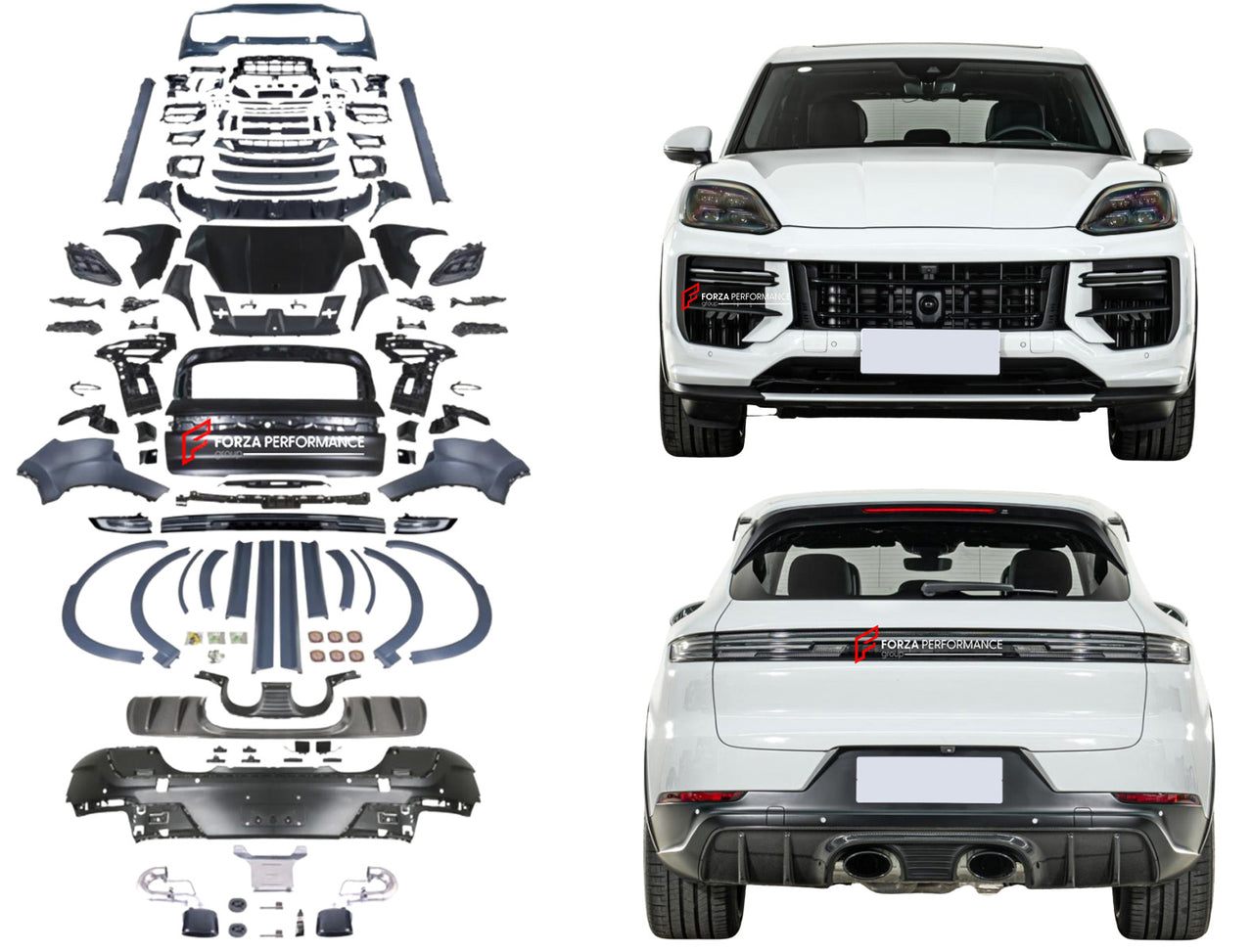 DRY CARBON BODY KIT for PORSCHE CAYENNE 9Y0.1 2018 - 2023 UPGRADE to 9Y0.2 2024+ TURBO GT STYLE

Set includes:

Front Assembly
Fender Flares

Side Skirts
Trunk
Rear Diffuser (Dry Carbon)
Exhaust Tips

Note: Professional installation is required

CONTACT US FOR PRICING.

Why “Contact Us for Pricing”?

We don’t display fixed prices because our goal is to offer you the most competitive deal possible. Product costs often decrease over time, and by requesting a quote, you’ll receive our most up-to-date price on 