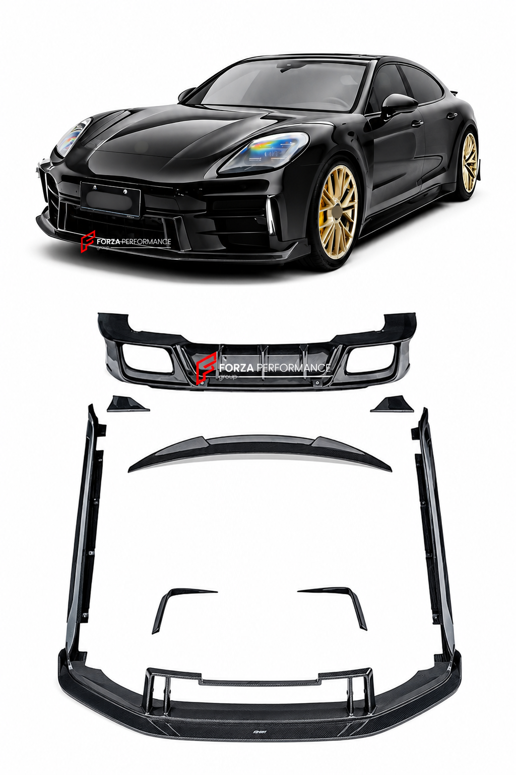 DRY CARBON BODY KIT for PORSCHE PANAMERA 972 2024+ Forza Performance custom fit CMST design style 