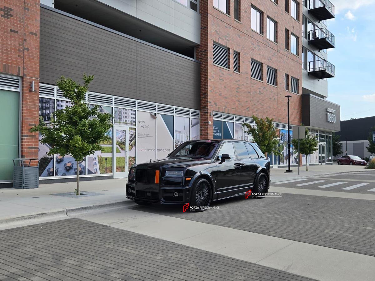 DRY CARBON BODY KIT for ROLLS ROYCE CULLINAN 2018 - 2024

Set includes:

Front Bumper
Front Fenders
Front Fender Flares
Side Skirts
Rear Fender Flares

Roof Spoiler
Rear Spoiler
Rear Bumper
Exhaust Tips

Material: Dry Carbon