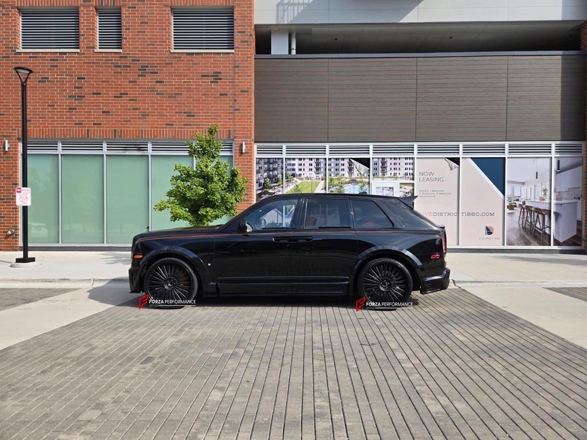DRY CARBON BODY KIT for ROLLS ROYCE CULLINAN 2018 - 2024

Set includes:

Front Bumper
Front Fenders
Front Fender Flares
Side Skirts
Rear Fender Flares

Roof Spoiler
Rear Spoiler
Rear Bumper
Exhaust Tips

Material: Dry Carbon