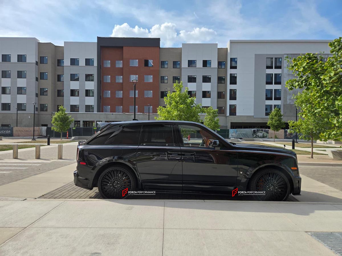 DRY CARBON BODY KIT for ROLLS ROYCE CULLINAN 2018 - 2024

Set includes:

Front Bumper
Front Fenders
Front Fender Flares
Side Skirts
Rear Fender Flares

Roof Spoiler
Rear Spoiler
Rear Bumper
Exhaust Tips

Material: Dry Carbon