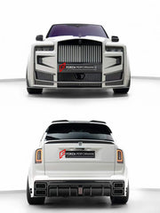 DRY CARBON BODY KIT for ROLLS-ROYCE CULLINAN SERIES II 2024+ FORZA PERFORMANCE custom fit Keyvany Style

Set includes:
Front Lip
Front Bumper
Body Side Door Moldings
Side Skirts
Roof Spoiler
Ducktail Spoiler
Rear Diffuser

Material: Dry Carbon

NOTE: Professional installation is required.