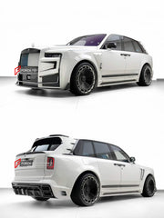 DRY CARBON BODY KIT for ROLLS-ROYCE CULLINAN SERIES II 2024+ FORZA PERFORMANCE custom fit Keyvany Style

Set includes:
Front Lip
Front Bumper
Body Side Door Moldings
Side Skirts
Roof Spoiler
Ducktail Spoiler
Rear Diffuser

Material: Dry Carbon

NOTE: Professional installation is required.