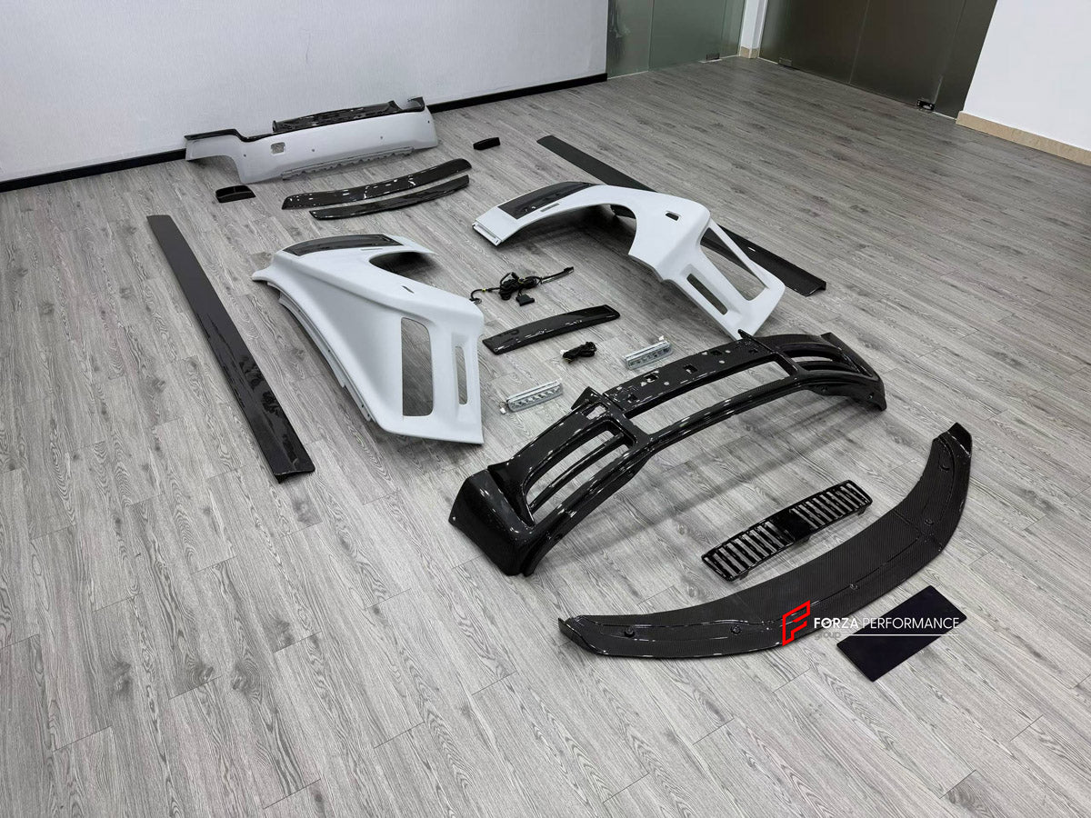 DRY CARBON BODY KIT for ROLLS-ROYCE PHANTOM VIII RR11 2017+ FORZA PERFORMANCE custom fit M Style

Set includes:
Front Lip
Front Bumper Assembly
Side Skirts
Ducktail Spoiler
Rear Bumper Assembly

Material: Dry Carbon

NOTE: Professional installation is required.
