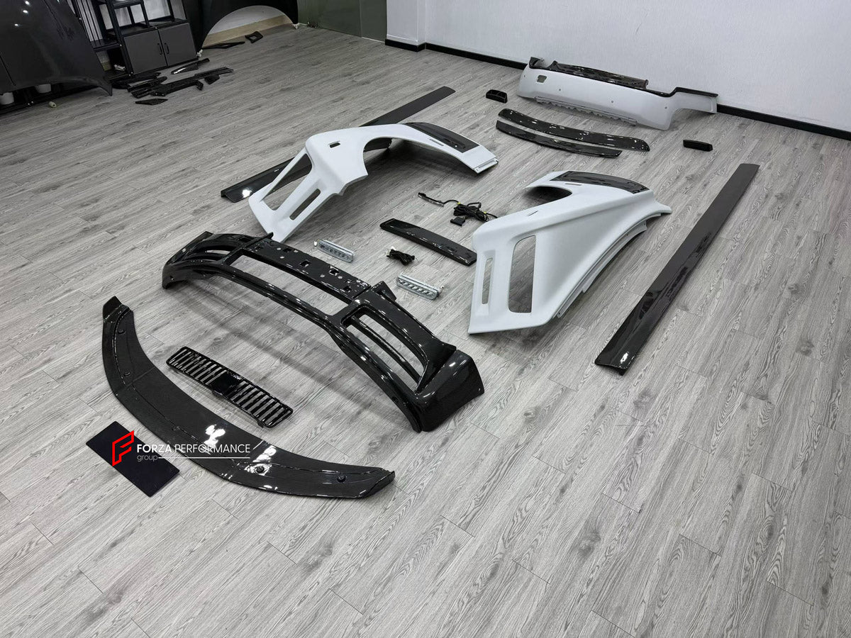 DRY CARBON BODY KIT for ROLLS-ROYCE PHANTOM VIII RR11 2017+ FORZA PERFORMANCE custom fit M Style

Set includes:
Front Lip
Front Bumper Assembly
Side Skirts
Ducktail Spoiler
Rear Bumper Assembly

Material: Dry Carbon

NOTE: Professional installation is required.