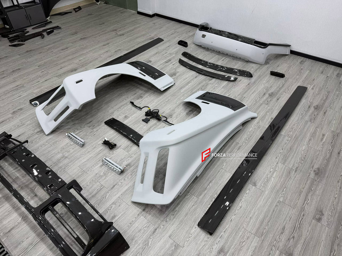 DRY CARBON BODY KIT for ROLLS-ROYCE PHANTOM VIII RR11 2017+ FORZA PERFORMANCE custom fit M Style

Set includes:
Front Lip
Front Bumper Assembly
Side Skirts
Ducktail Spoiler
Rear Bumper Assembly

Material: Dry Carbon

NOTE: Professional installation is required.