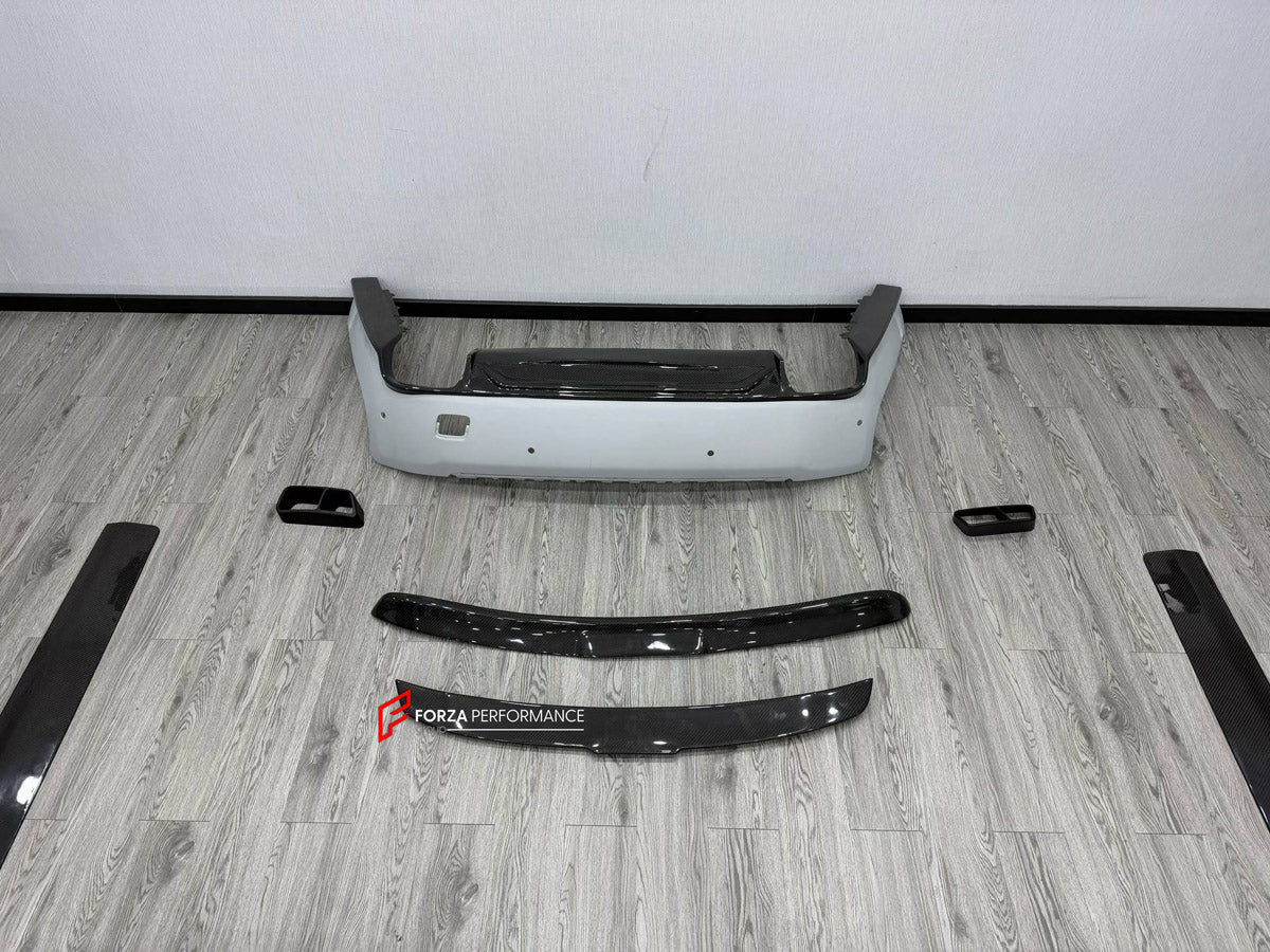 DRY CARBON BODY KIT for ROLLS-ROYCE PHANTOM VIII RR11 2017+ FORZA PERFORMANCE custom fit M Style

Set includes:
Front Lip
Front Bumper Assembly
Side Skirts
Ducktail Spoiler
Rear Bumper Assembly

Material: Dry Carbon

NOTE: Professional installation is required.