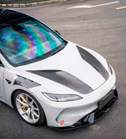 DRY CARBON BODY KIT for TESLA MODEL 3 HIGHLAND 2023+
Set includes:

Hood Bonnet
Front Fenders
Front Bumper
Front Lip
Material: Dry Carbon

NOTE: Professional installation is required.