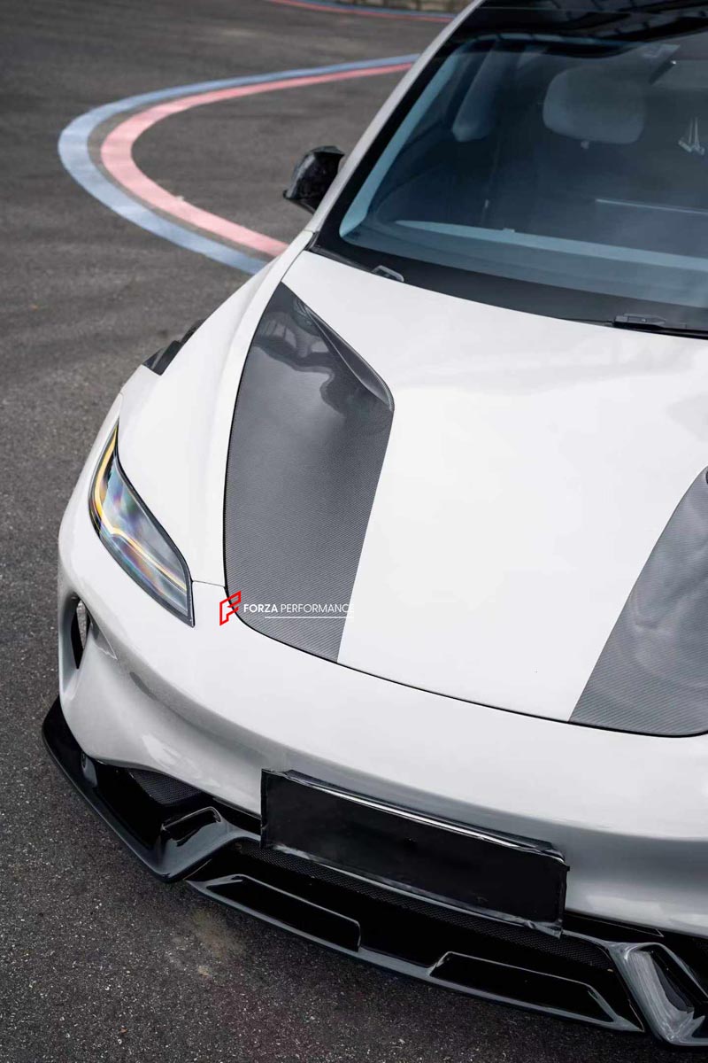 DRY CARBON BODY KIT for TESLA MODEL 3 HIGHLAND 2023+
Set includes:

Hood Bonnet
Front Fenders
Front Bumper
Front Lip
Material: Dry Carbon

NOTE: Professional installation is required.