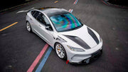 DRY CARBON BODY KIT for TESLA MODEL 3 HIGHLAND 2023+
Set includes:

Hood Bonnet
Front Fenders
Front Bumper
Front Lip
Material: Dry Carbon

NOTE: Professional installation is required.