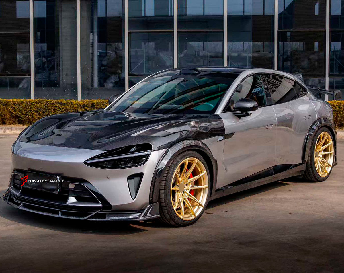DRY CARBON BODY KIT for XIAOMI YU7 2025+ FORZA PERFORMANCE custom fit AE Design
Set includes:

Front Lip
Front Bumper Vents
Front Grille
Hood Bonnet
Front Fenders
Side Skirts
Rear Fenders
Roof Spoiler
Rear Spoiler Wing
Rear Bumper Vents
Rear Diffuser
Material: Dry Carbon

NOTE: Professional installation is required.