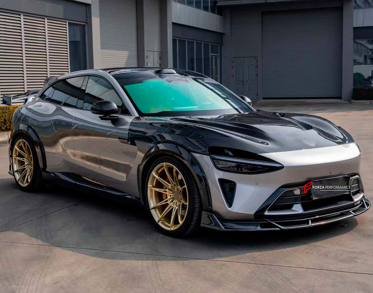 DRY CARBON BODY KIT for XIAOMI YU7 2025+ FORZA PERFORMANCE custom fit AE Design
Set includes:

Front Lip
Front Bumper Vents
Front Grille
Hood Bonnet
Front Fenders
Side Skirts
Rear Fenders
Roof Spoiler
Rear Spoiler Wing
Rear Bumper Vents
Rear Diffuser
Material: Dry Carbon

NOTE: Professional installation is required.