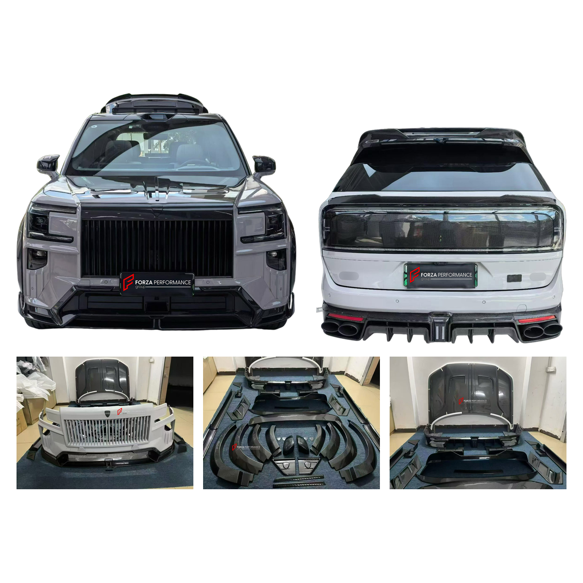 DRY CARBON BODY KIT for ZEEKR 9X 2025+ FORZA PERFORMANCE custom fit Mansory Style

Set includes:
Front Bumper
Hood Bonnet
Front Fenders
Fender Flares
Side Mirror Covers
Side Skirts
Roof Spoiler
Rear Spoiler Wing
Rear Diffuser

Material: Dry Carbon, Forged Carbon, Carbon

NOTE: Professional installation is required.